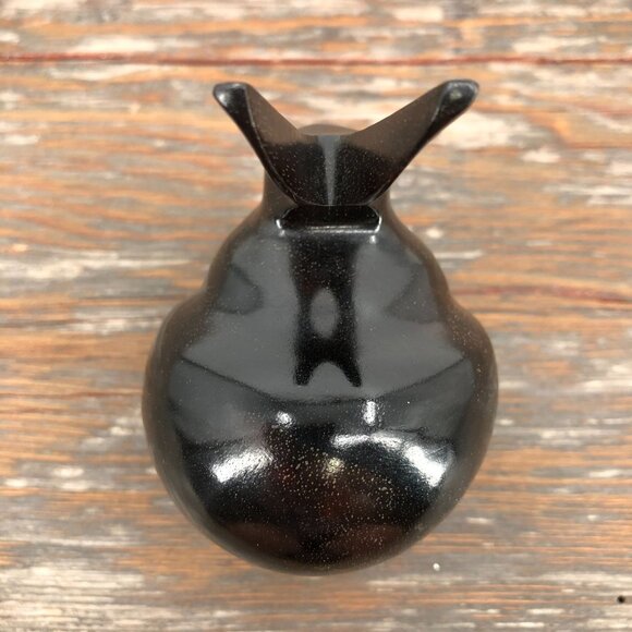 Vintage Hand Crafted Dark Wood Rabbit Figurine 3" Abstract Polished Mid Century - Picture 4 of 10